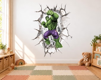 Superhero Kids Room Wall Decal – 3D Sticker, Children's Room Decor