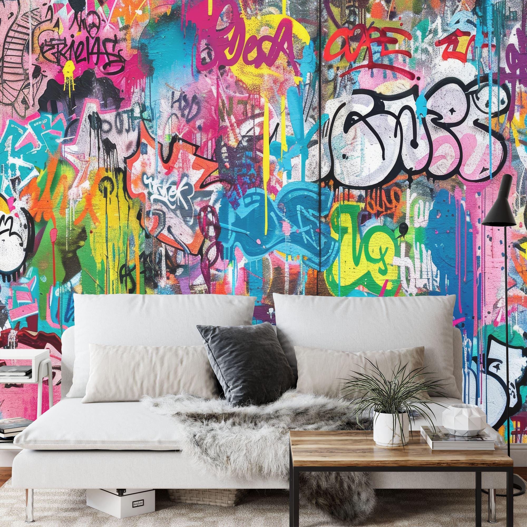 Graffiti Wall Mural, Urban Street Art Wallpaper, Peel and Stick - Etsy