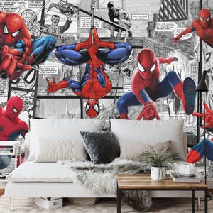 Superhero Comic Wallpaper Mural, Kids Room Decor, Peel and Stick - Etsy