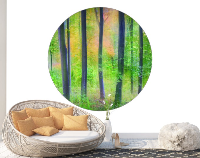 Circle Art Form Forest Dreamy By Jochen Burger Photomural Wall Décor Easy-Install Removable Self-Adhesive Peel & Stick High Quality Sticker