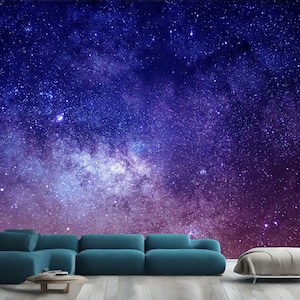 宇宙 銀河 惑星 輝く星 宇宙 モダンなホームデコレーション 簡単に取り付けられる壁画壁紙 剥がして貼るだけ モダンアート 洗える