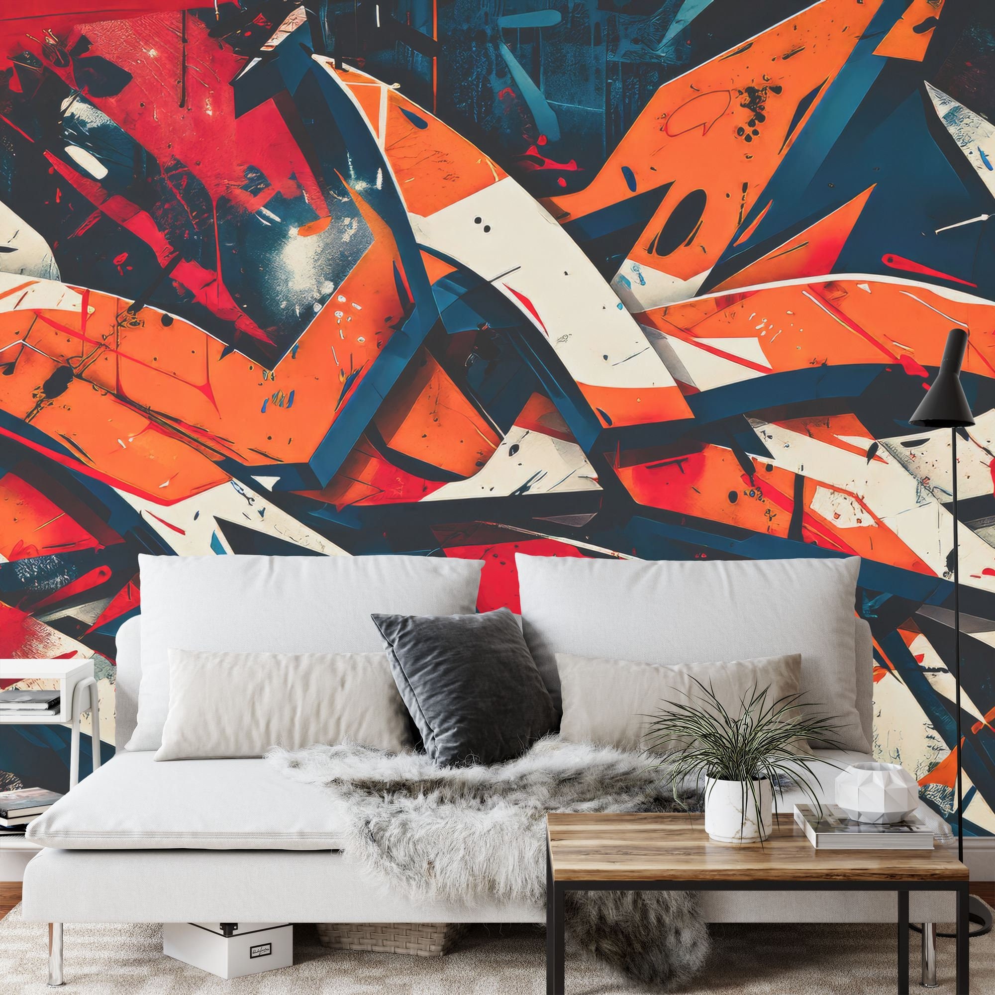 Abstract Graffiti Wall Mural, Removable Peel and Stick Wallpaper - Etsy