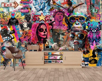 ストリートポップアートグラフィティ壁紙壁画 - モダンアーバン