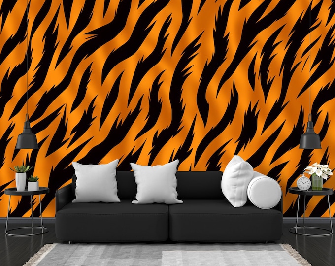 Tiger Skin Pattern Customized, Great Gift Art Print Photomural Wallpaper Mural Easy-Install Removeable Peel and Stick Large Photo Wall Decal