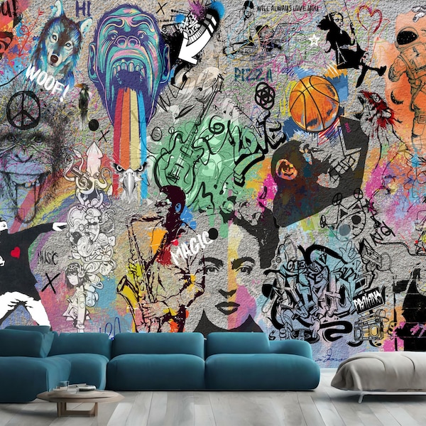 Graffiti Wallpaper Etsy Australia