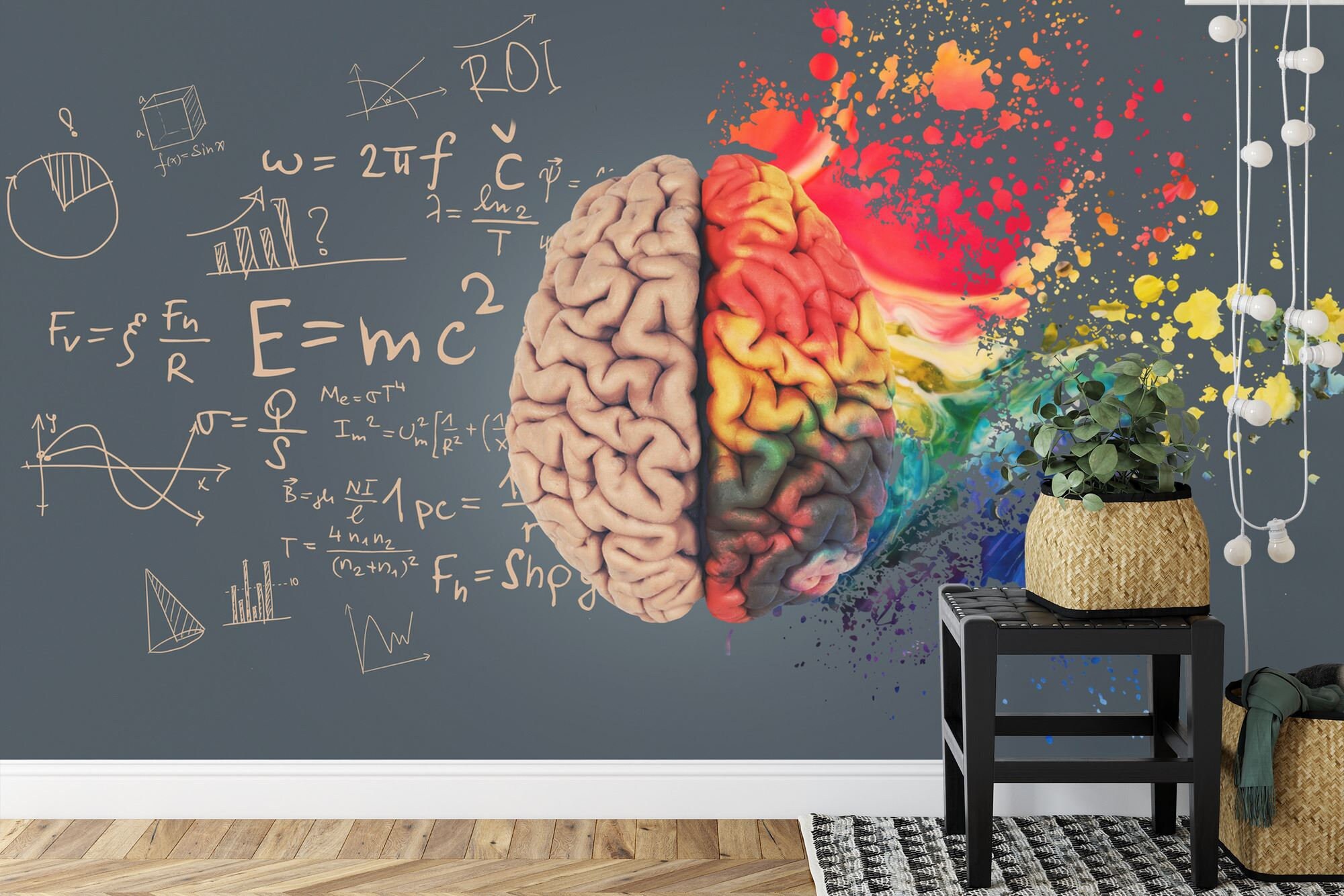 Human Brain Mural, Creative Concept Art Print, Peel and Stick Wallpaper ...