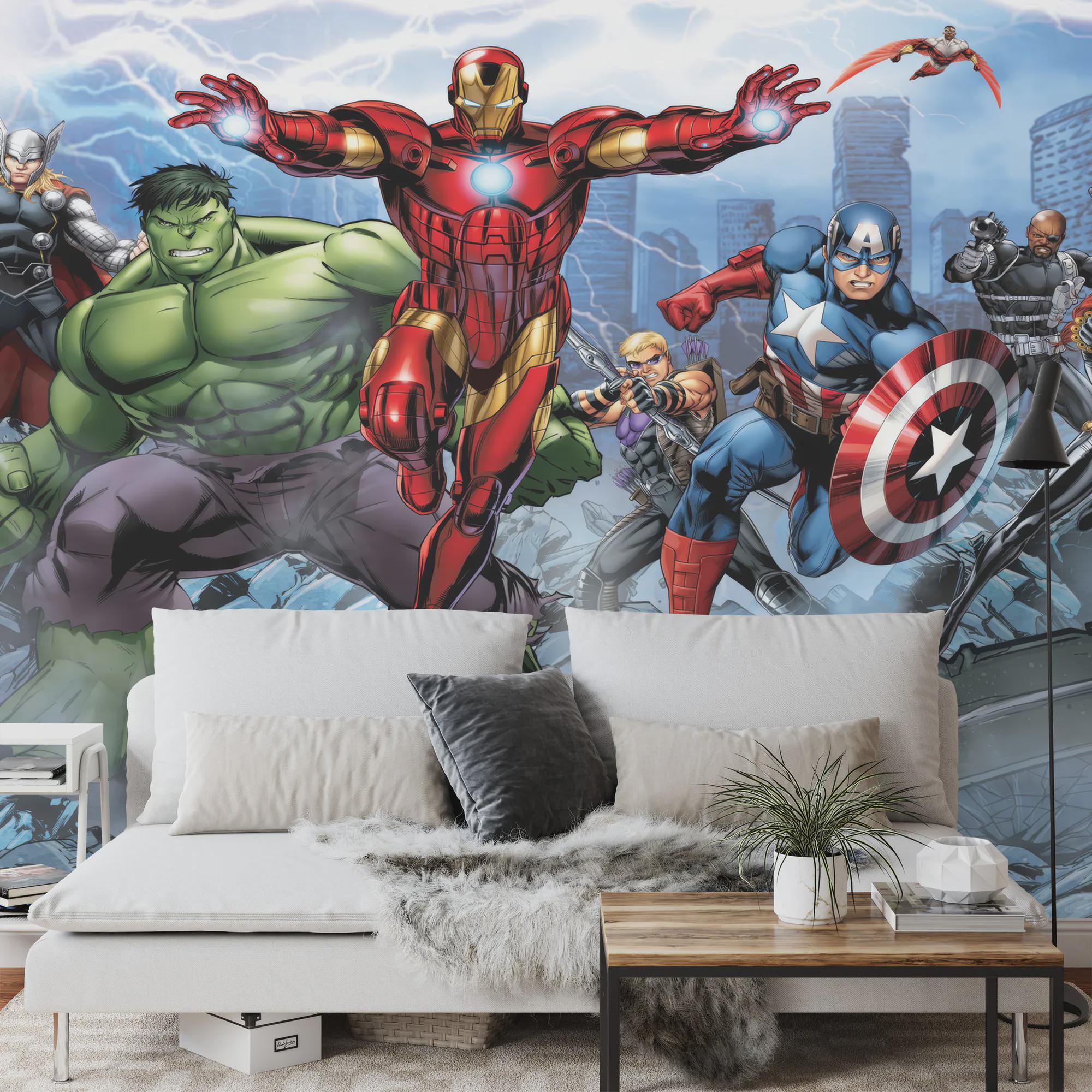 Superheros Kids Boys Children Room Wallpaper Mural Peel and Stick Decal ...