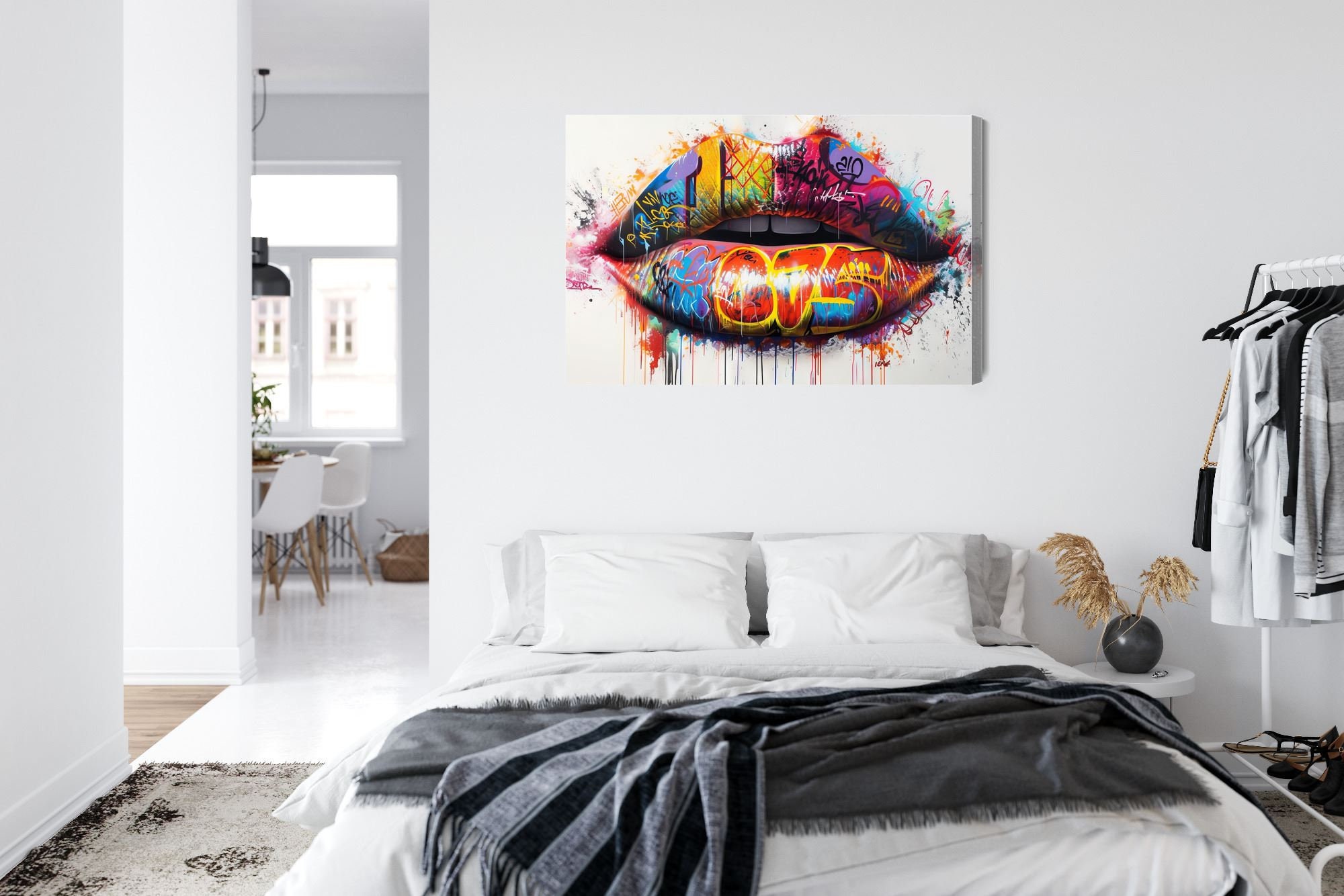 Graffiti Lips Canvas Print, Wildstyle Urban Art - Etsy