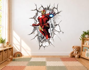 Superhero Kids Room Wall Decal – 3D Sticker, Children's Room Decor