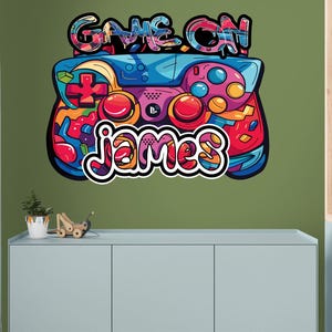 Custom Personalised Name Wall Sticker Cartoon Room Wall Decal Wall Decor Wall Stickers High-Quality Game Zone Print 3D Kids Room Sticker New