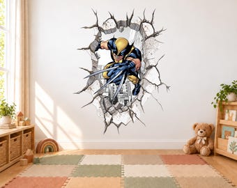 Superhero Kids Room Wall Decal – 3D Sticker, Children's Room Decor