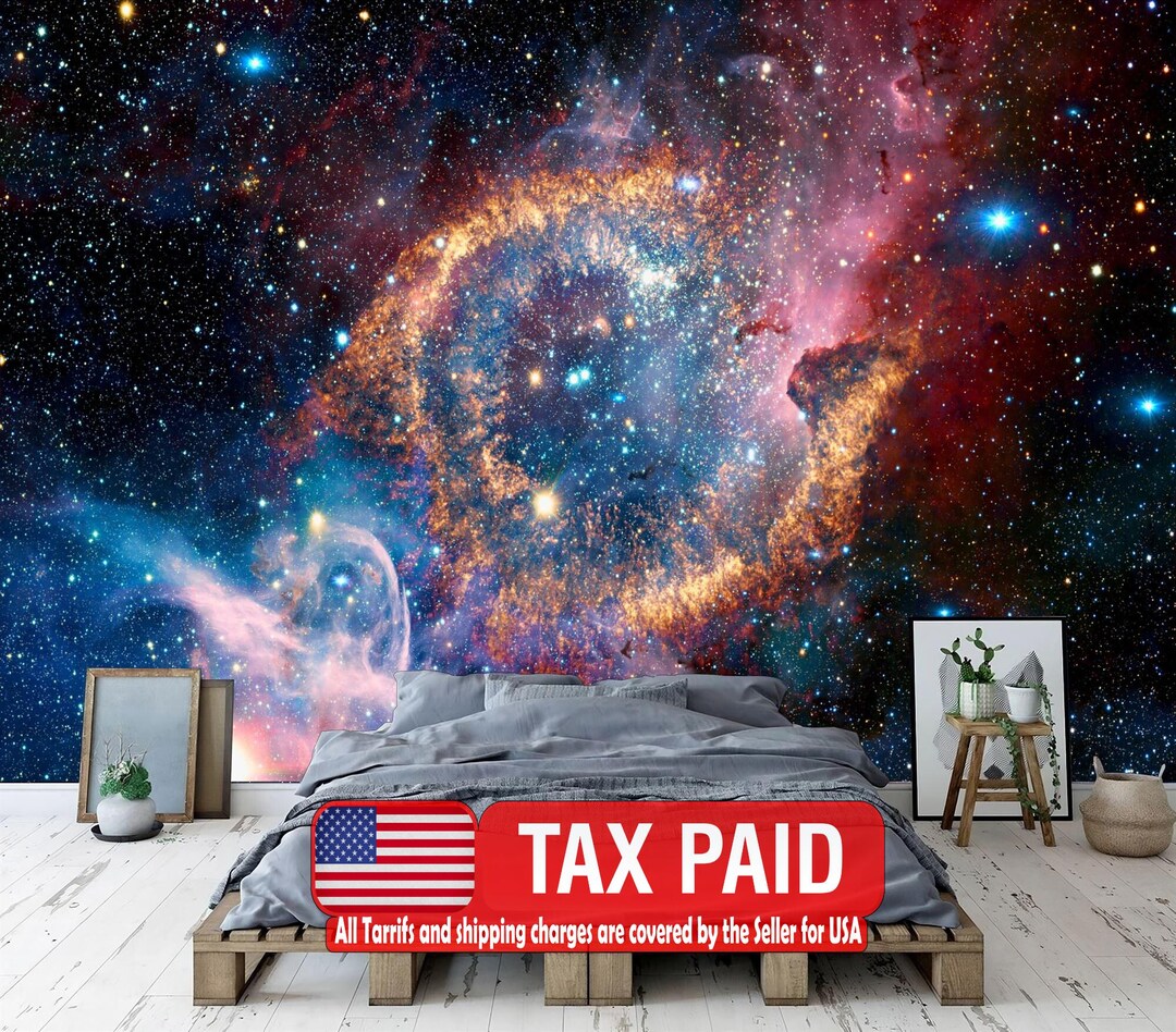 Galaxy Nebula Wall Mural, Peel and Stick Wallpaper, Space Art Print - Etsy
