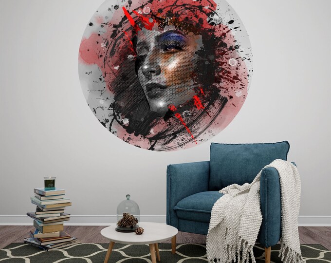 Illustration Art Decor Digital Circle Poster Photomural Wall Décor Easy-Install Removable Self-Adhesive High Quality Peel & Stick Sticker