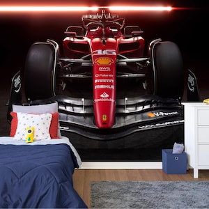 Formel 1 Auto Rennspiel Jungen Teenager Dekor Wandgeschenk, Kunstdruck Fotobild Tapete Wandbild Einfach zu installieren und abziehbar abziehen und aufkleben