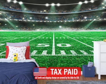 Wallpaper, Football Stadium Wallpaper Mural, Peel and Stick Wall Decal