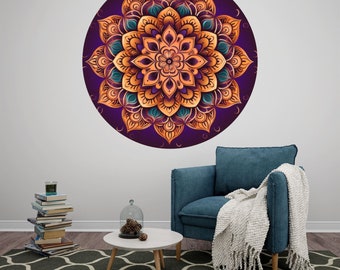 Mandala Wall Decal, Removable Peel and Stick Mural