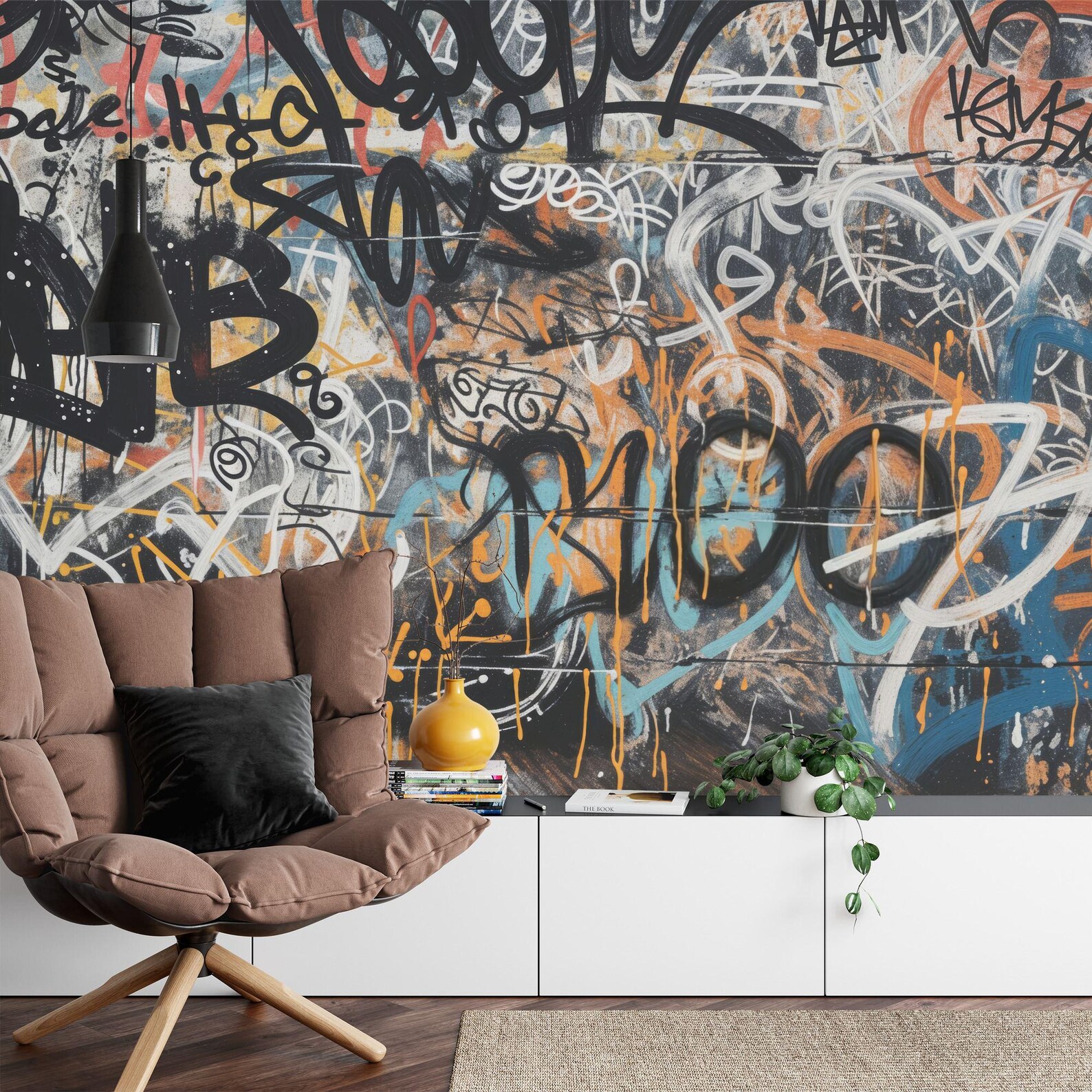 Graffiti Street Wallpaper Mural, Urban Abstract Art, Peel and Stick ...