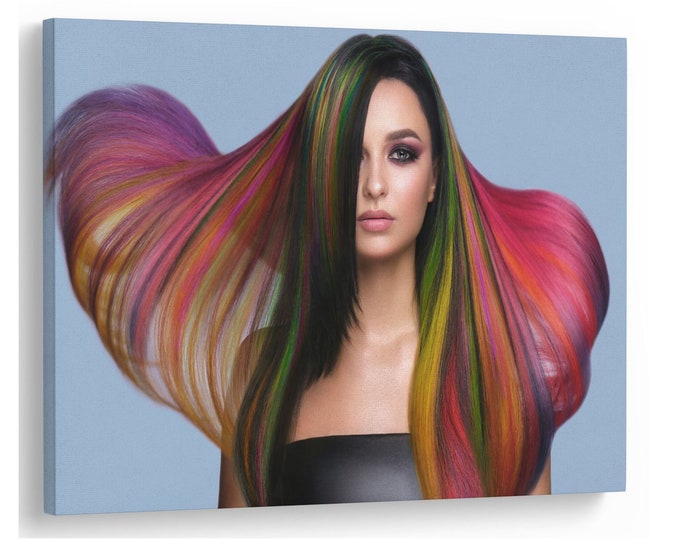 Beauty, Hair Salon Modern Hair Dresser Wall Hanging Decor Natural Canvas Print Wall Art Picture Great Gift Idea High-Quality Home Wall Art