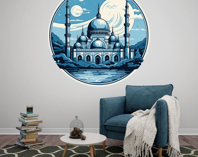 Islamic Ornament Ritual Art Circle Poster Photomural Wall Décor Easy-Install Removable Self-Adhesive High Quality Peel and Stick Sticker