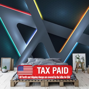 Neonlicht-Spielzimmer-Tapete, Wandbild zum Schälen und Aufkleben