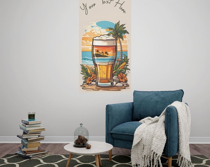 Beer, Bar Decor, Customized Wall Sticker Art Poster Mural Transfer Decal Print Room Home Office Shop Decor Gift High quality Easy to apply