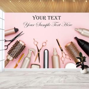 Friseursalon, Benutzerdefinierte Kunst, personalisierter Name Abziehbild-Aufkleber Schönheitssalon-Dekor-Wand-Aufkleber entfernbar Peel & Stick-hohe Qualität waschbar