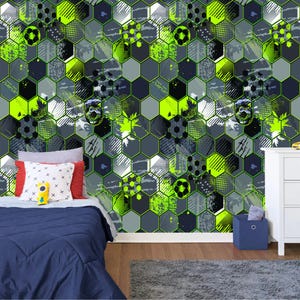 Gaming Room Game Playing Kids Room Decor Gift, Art Print Photomural Wallpaper Mural Easy-Install Removeable Peel and Stick Large Wall Decal