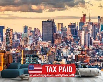 New York City Skyline Wall Mural, Chelsea View, Peel and Stick Wallpaper