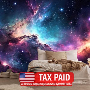 Nebula Galaxy Wallpaper Mural, Peel and Stick Wall Decal