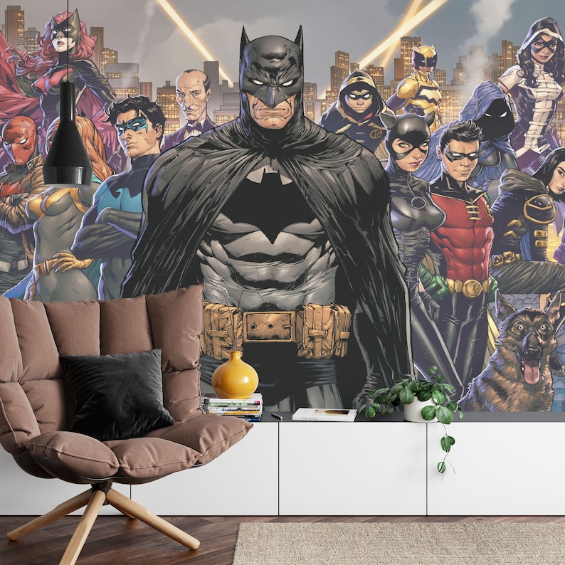 Superhero Wallpaper Mural, Kids Room Decor, Peel and Stick - Etsy