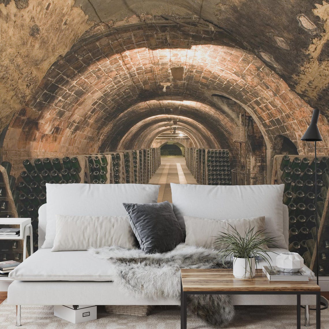 Wine Cellar Vault, Wine Room Decor Wallpaper Mural, Peel and Stick ...