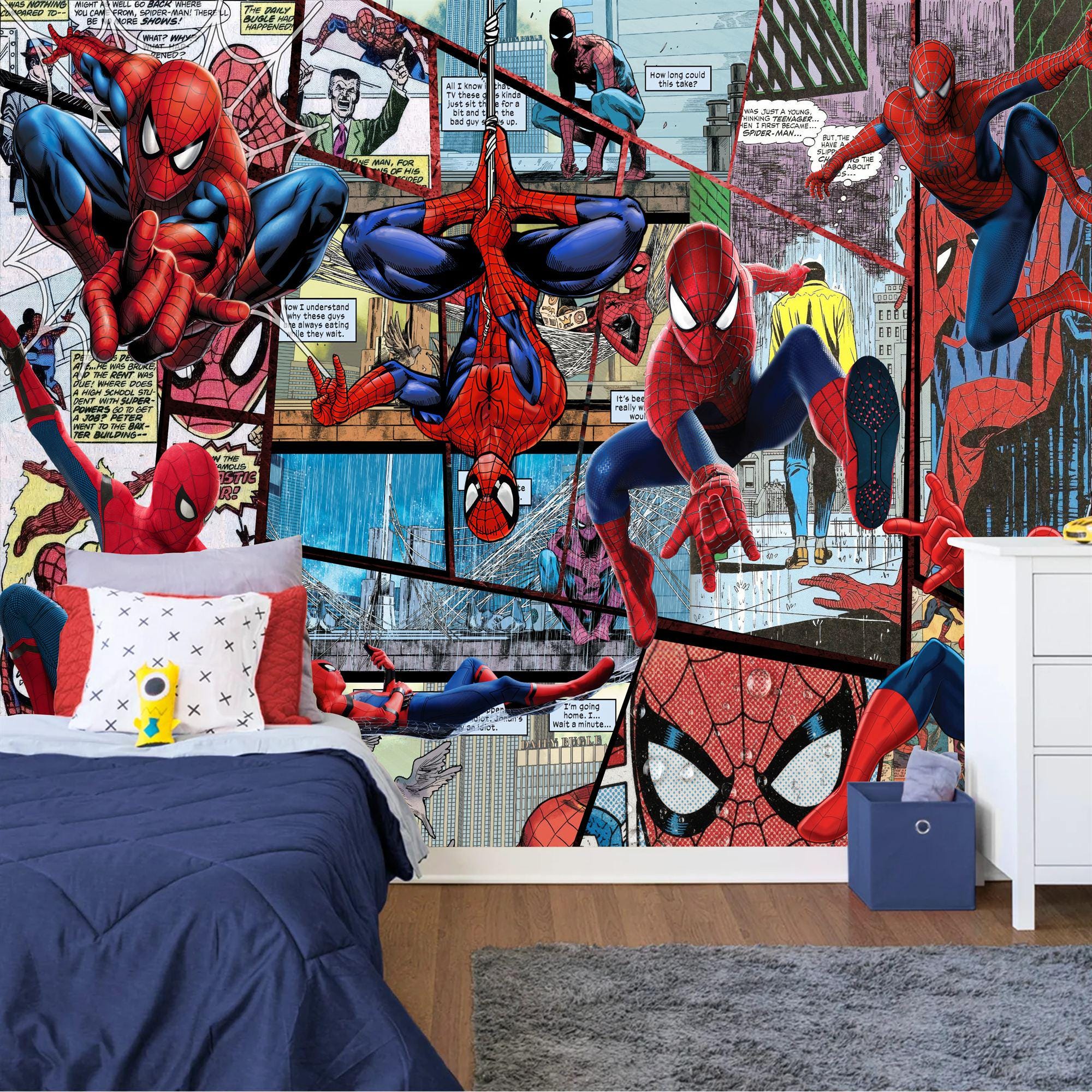Superhero Comic Wallpaper Mural, Kids Room Decor, Peel and Stick - Etsy