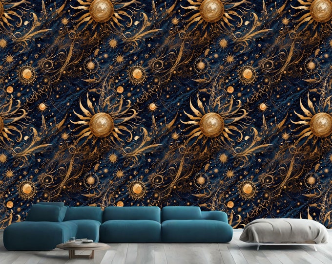 Colorful Abstract Starry Night Art Pattern Gift, Art Print Photomural Wallpaper Mural Easy-Install Removeable Peel and Stick Large Decal Art