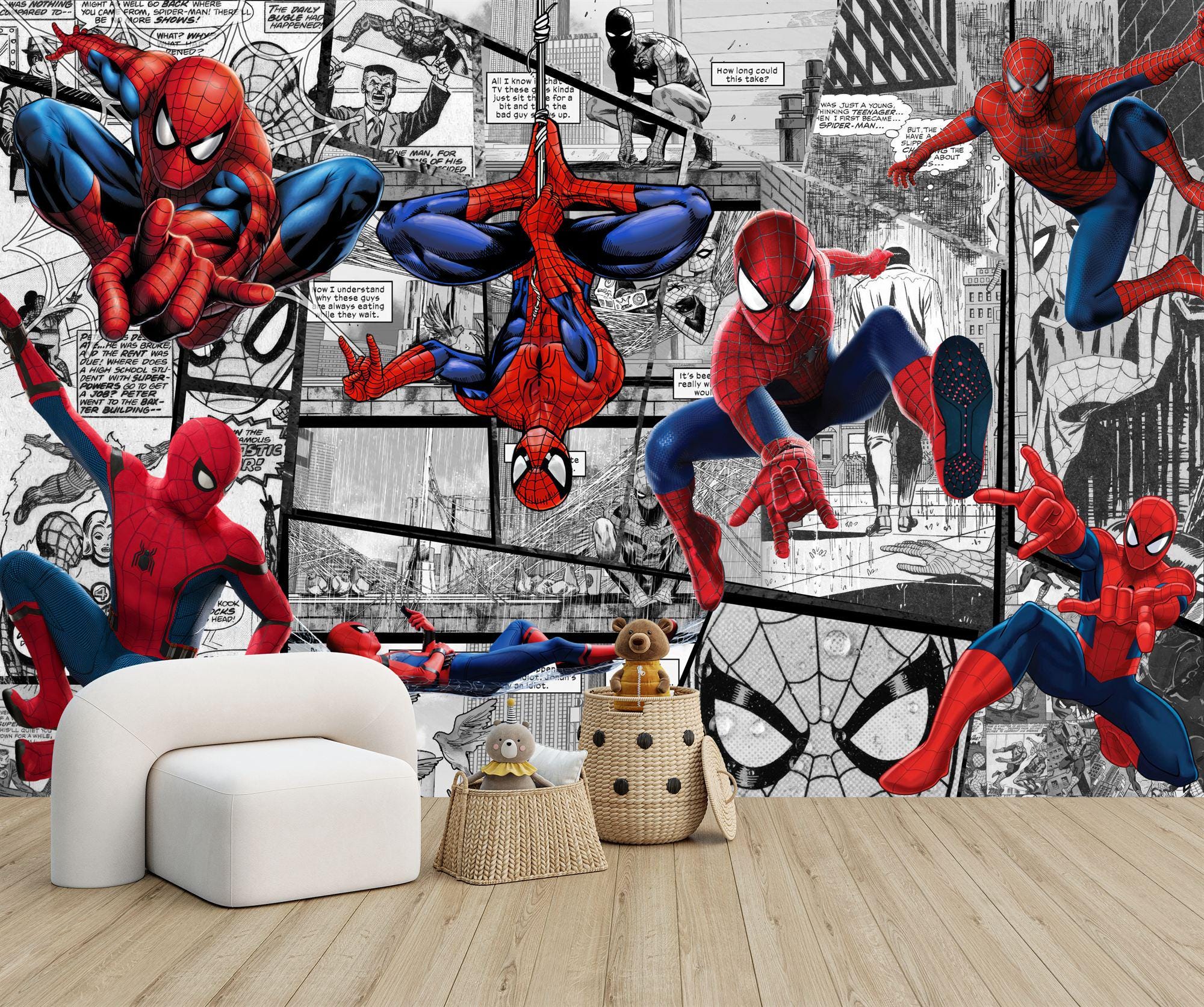 Superhero Comic Wallpaper Mural, Kids Room Decor, Peel and Stick - Etsy