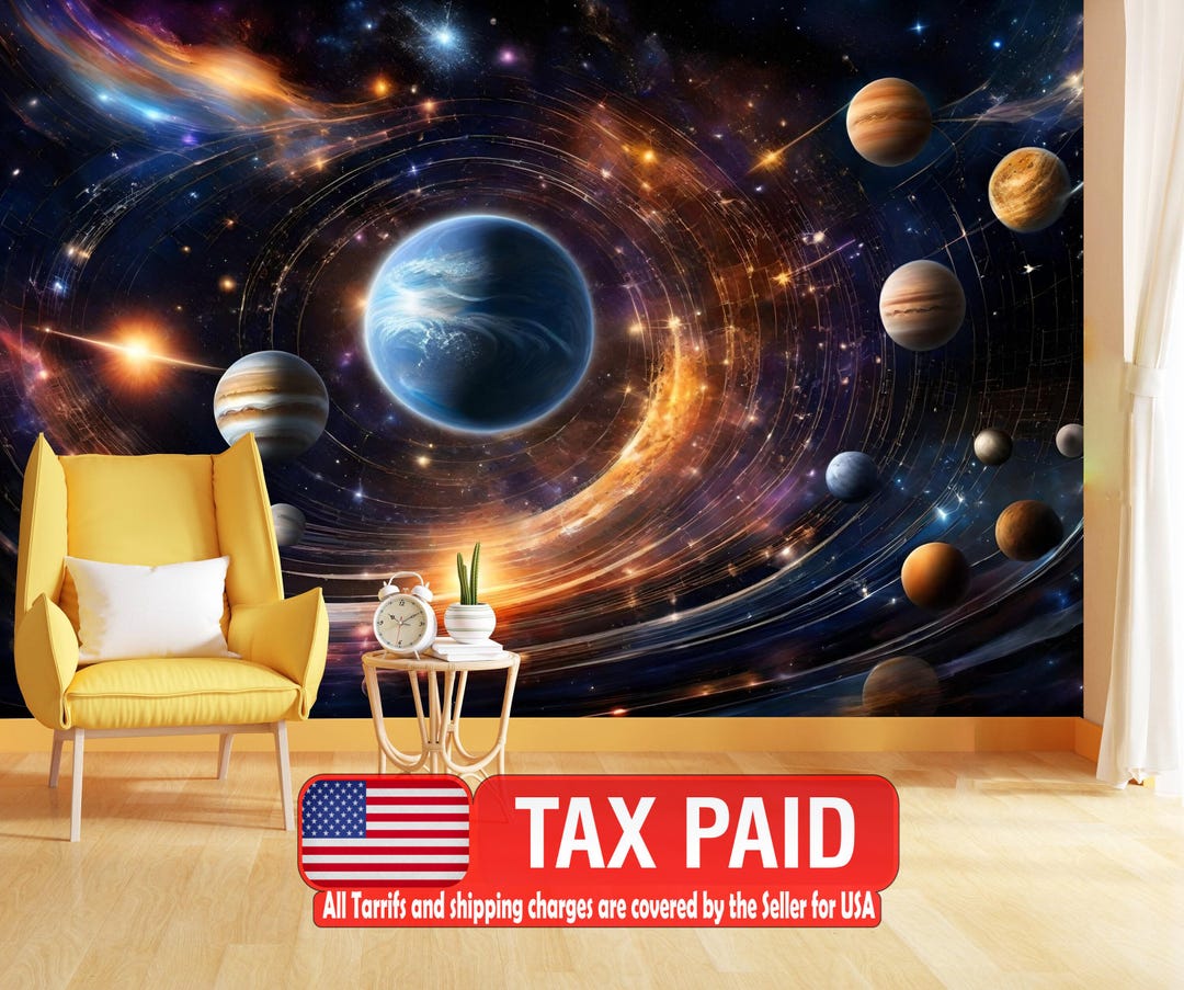 Planetary Solar System Peel and Stick Wall Mural, Kids Room Decor ...