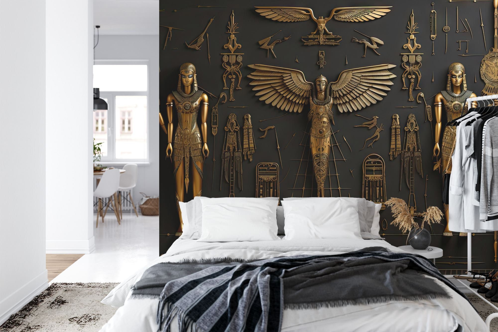 Ancient Egyptian Hieroglyphs Wallpaper Mural, Peel and Stick Wall Decal ...