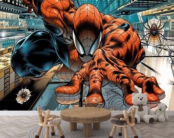 Superhero Comic Wallpaper Mural, Kids Room Decor, Peel and Stick