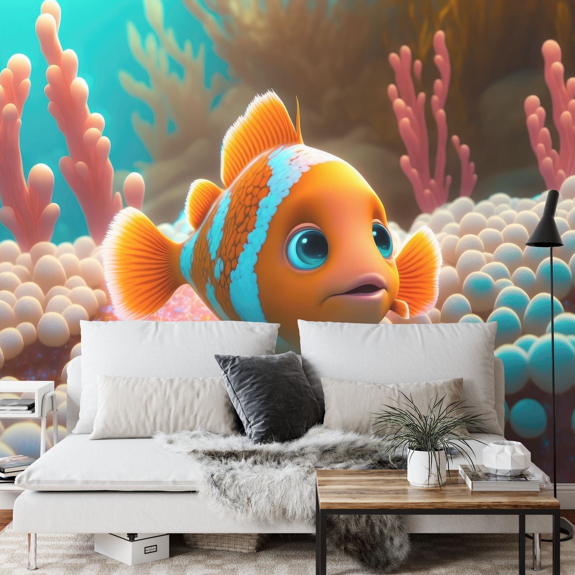Baby Fish Wallpaper Mural, Kids Room Decor, Peel and Stick Decal - Etsy