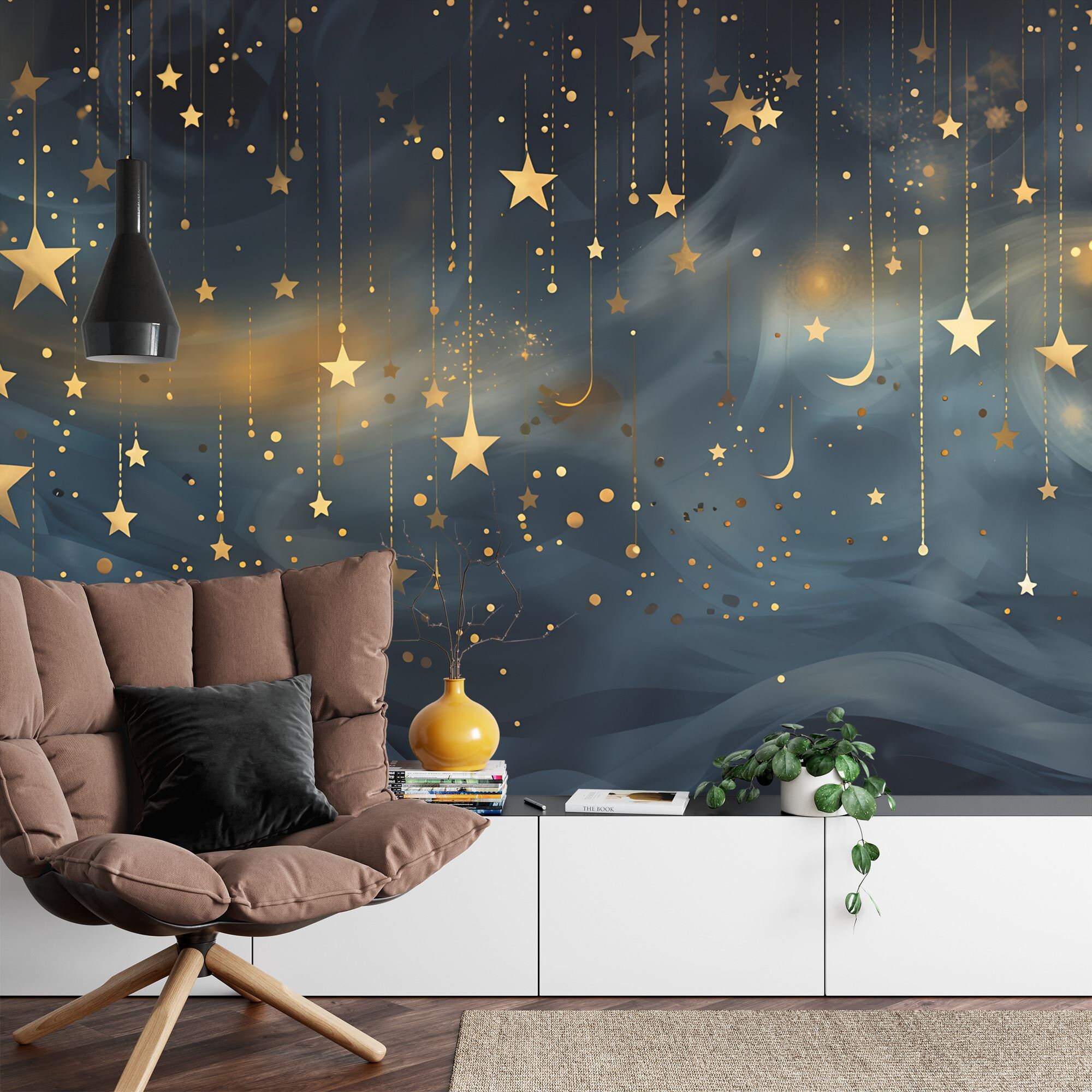 Night Sky Stars Wallpaper Mural | Easy-install Peel and Stick Wall ...