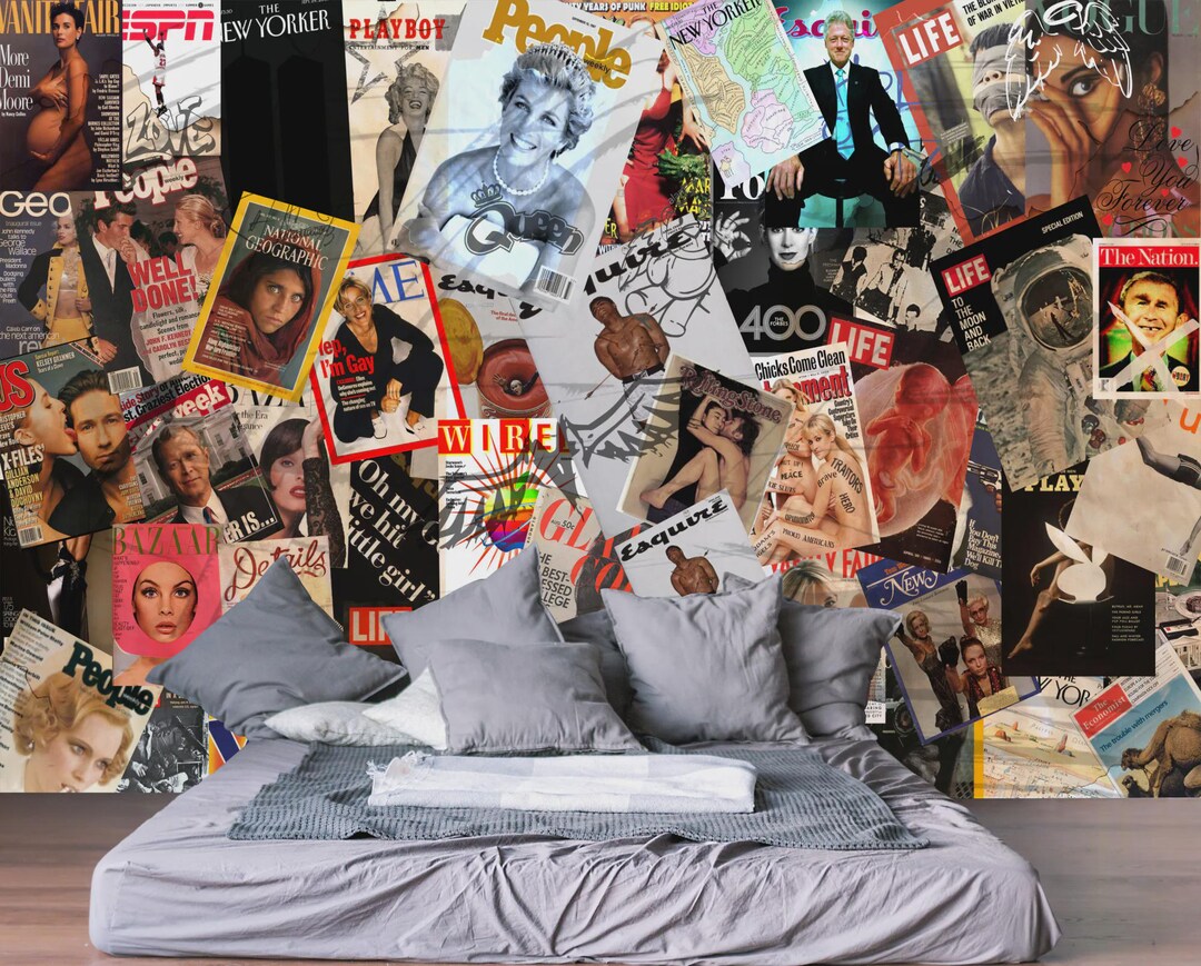 Iconic Magazine Iconic Magazine Covers Wallpaper Mural, Room Decor Peel and Stick - Etsy