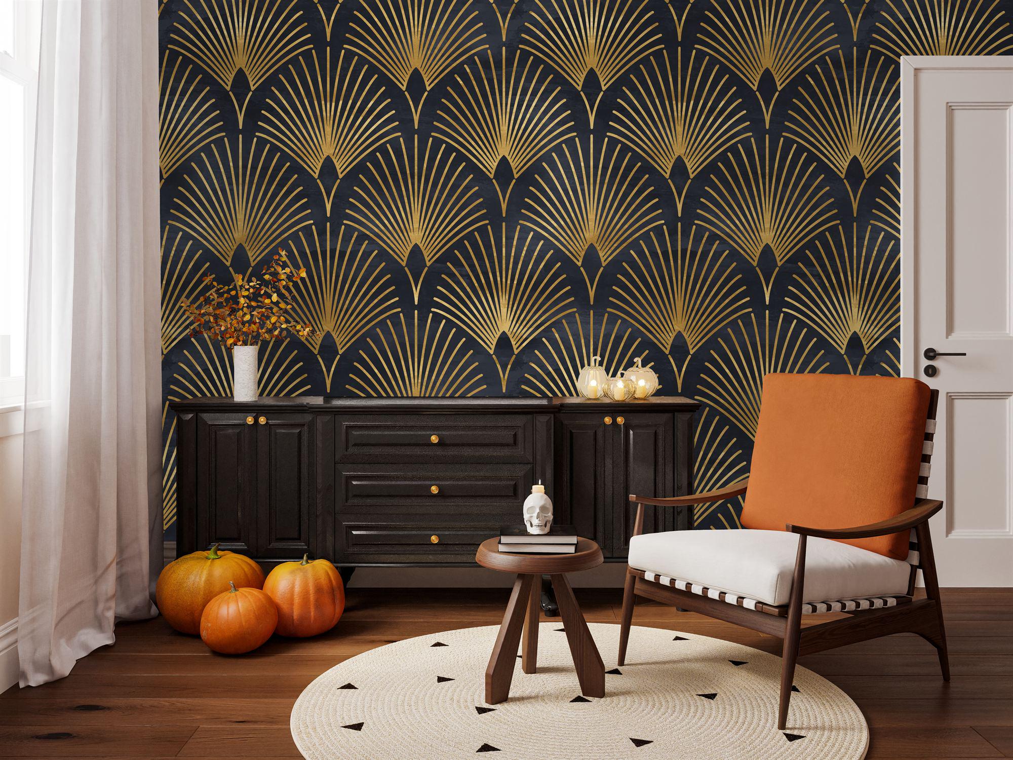 Geometric Art Deco Wallpaper Mural - Peel and Stick Wall Decal - Etsy