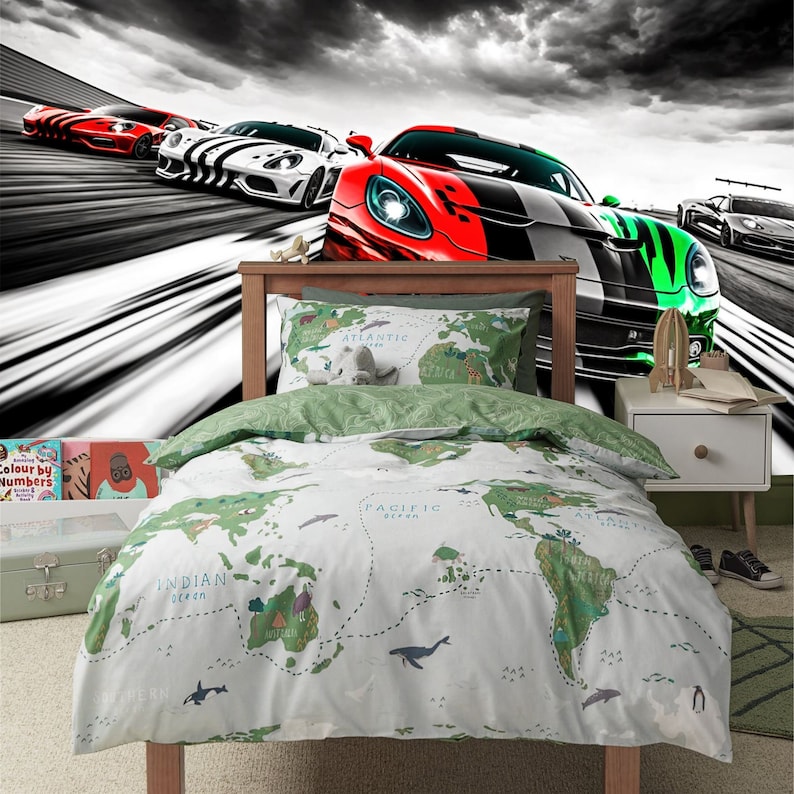 racing-car-wallpaper-mural-peel-and-stick-motorsports-wall-art-etsy