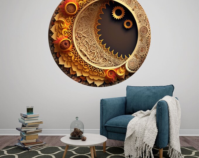 Ramadan Theme Illustration Art Circle Poster Photomural Wall Décor Easy-Install Removable Self-Adhesive High Quality Peel and Stick Sticker