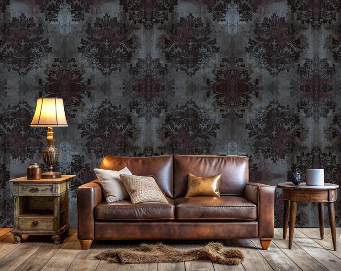 Vintage Damask Elegant Flat Texture Gift, Art Print Photomural Wallpaper Mural Easy-Install Removeable Peel and Stick Large Wall Decal Art