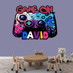 Custom Personalised Name Wall Sticker Cartoon Room Wall Decal Wall Decor Wall Stickers High-Quality Game Zone Print 3D Kids Room Sticker New