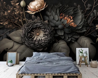Dark Moody Flowers Signature Non-Woven (Not Self-Adhesive) Extra Thick - Fast Shipping