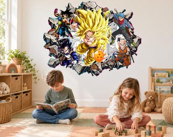 Personalized Name Cartoon Room Wall Decal, Superhero 3D Kids Sticker Decor