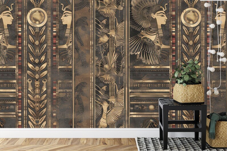 Ancient Egyptian Wallpaper Mural: Pharaonic Peel and Stick Wall Art - Etsy