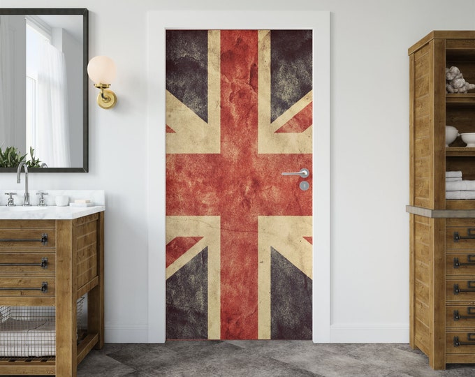 Union Jack Flag Wall Sticker Door Covering Removable Peel and Stick Self Adhesive Decals Home -Office, 91cm x 211cm / 35.8 x 83.1 Inches WxH