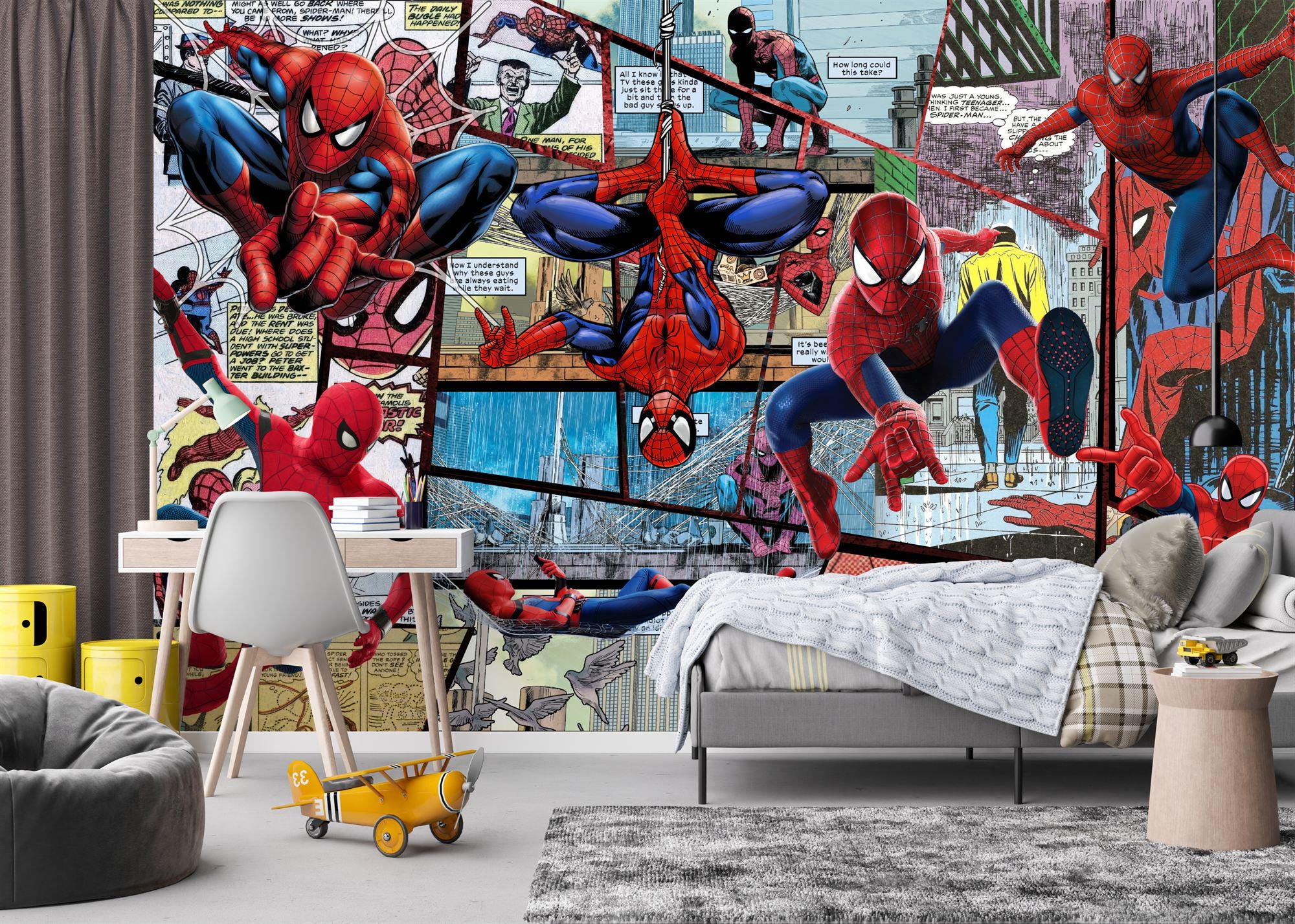 Superhero Comic Wallpaper Mural, Kids Room Decor, Peel and Stick - Etsy